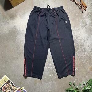 Vintage Ultra Baggy SHAQ Shaquille O'Neal Striped Track Pants Black Sweatpants